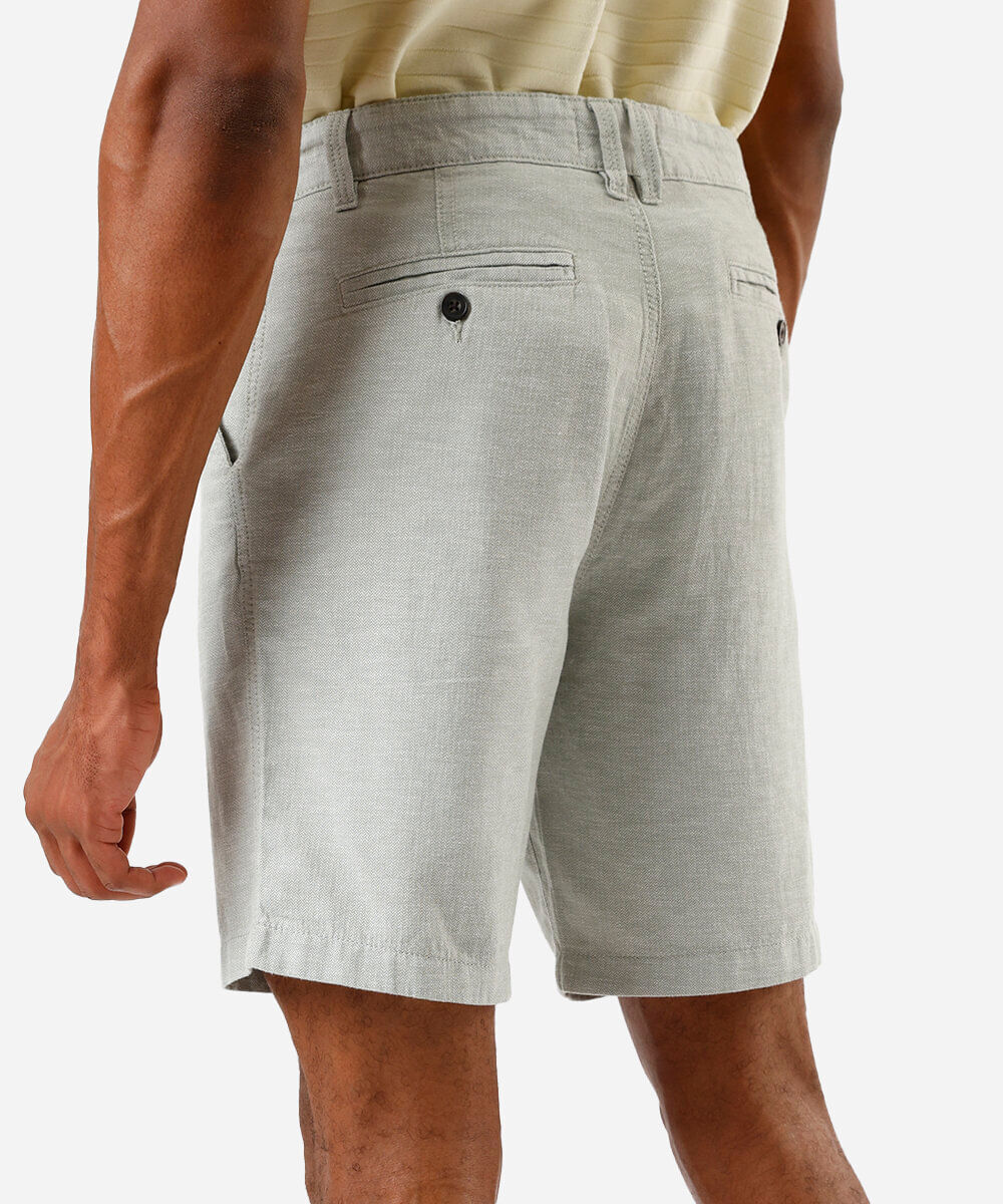 bermuda masculina reta com linho verde