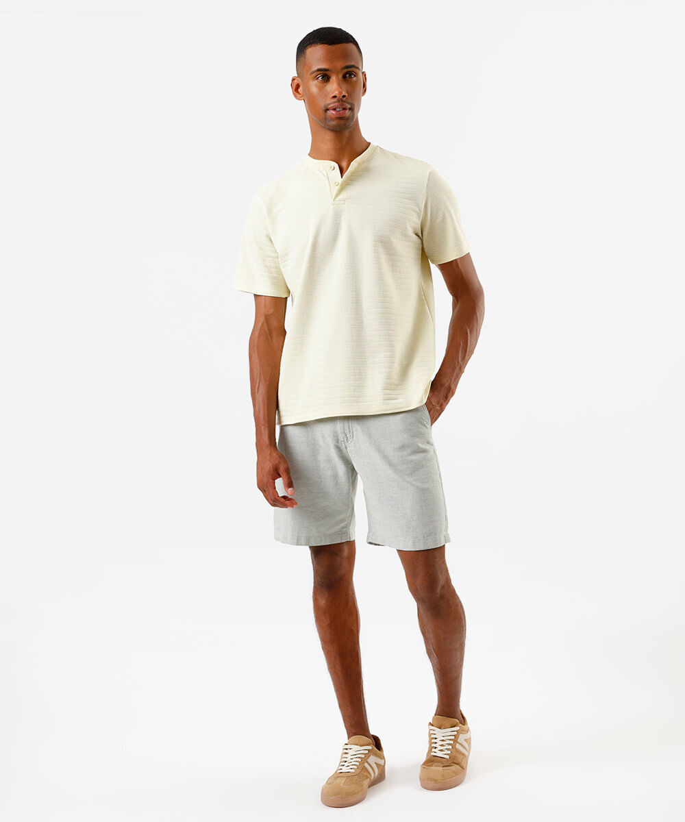 bermuda masculina reta com linho verde