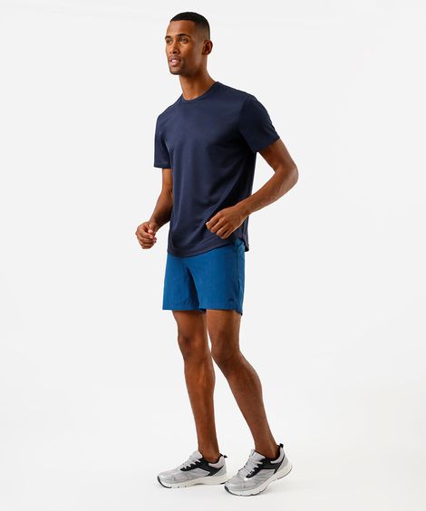 bermuda esportiva cós elástico azul