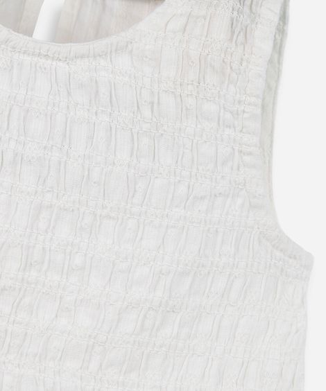 conjunto infantil com laços e lastex off white