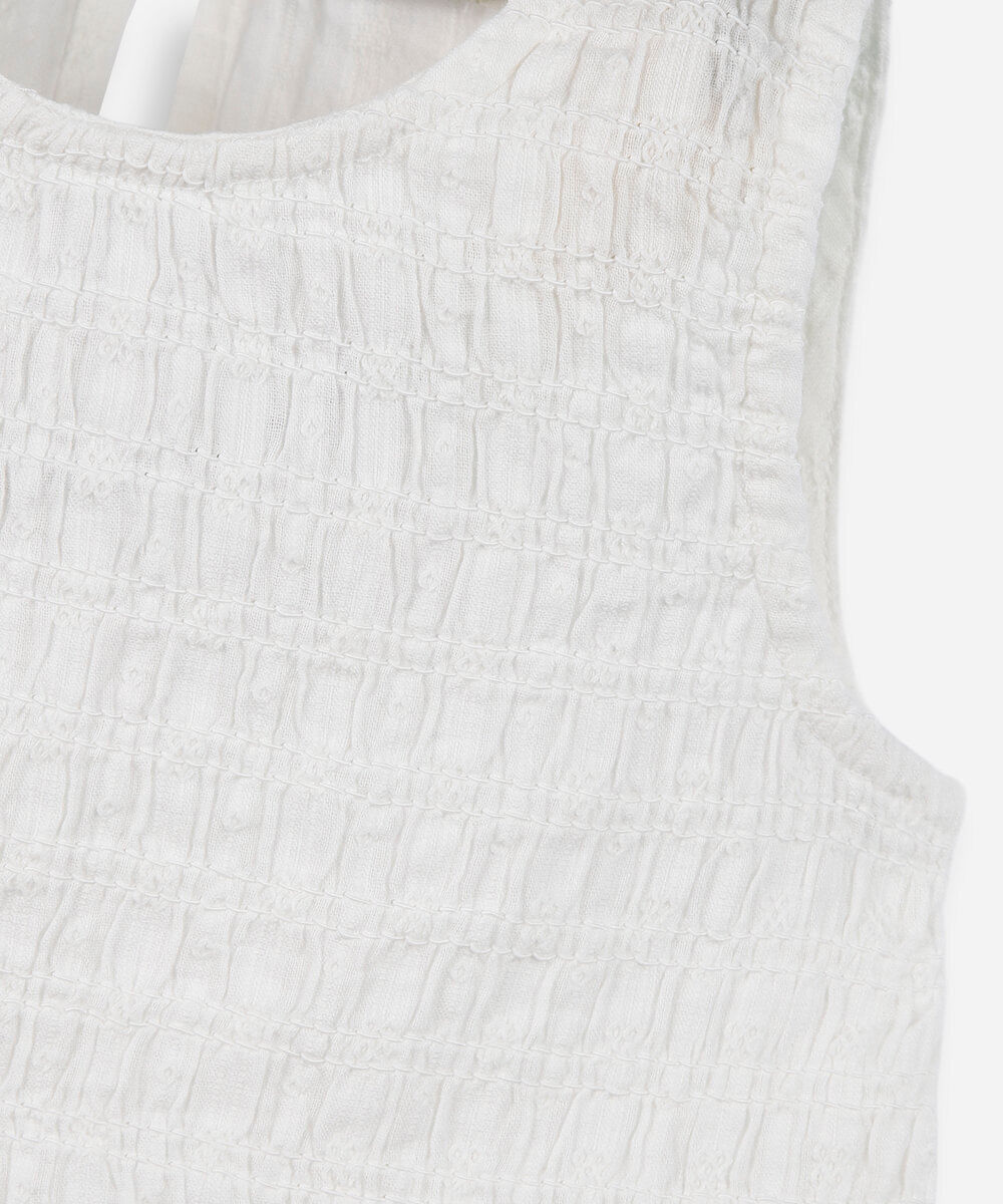 conjunto infantil com laços e lastex off white