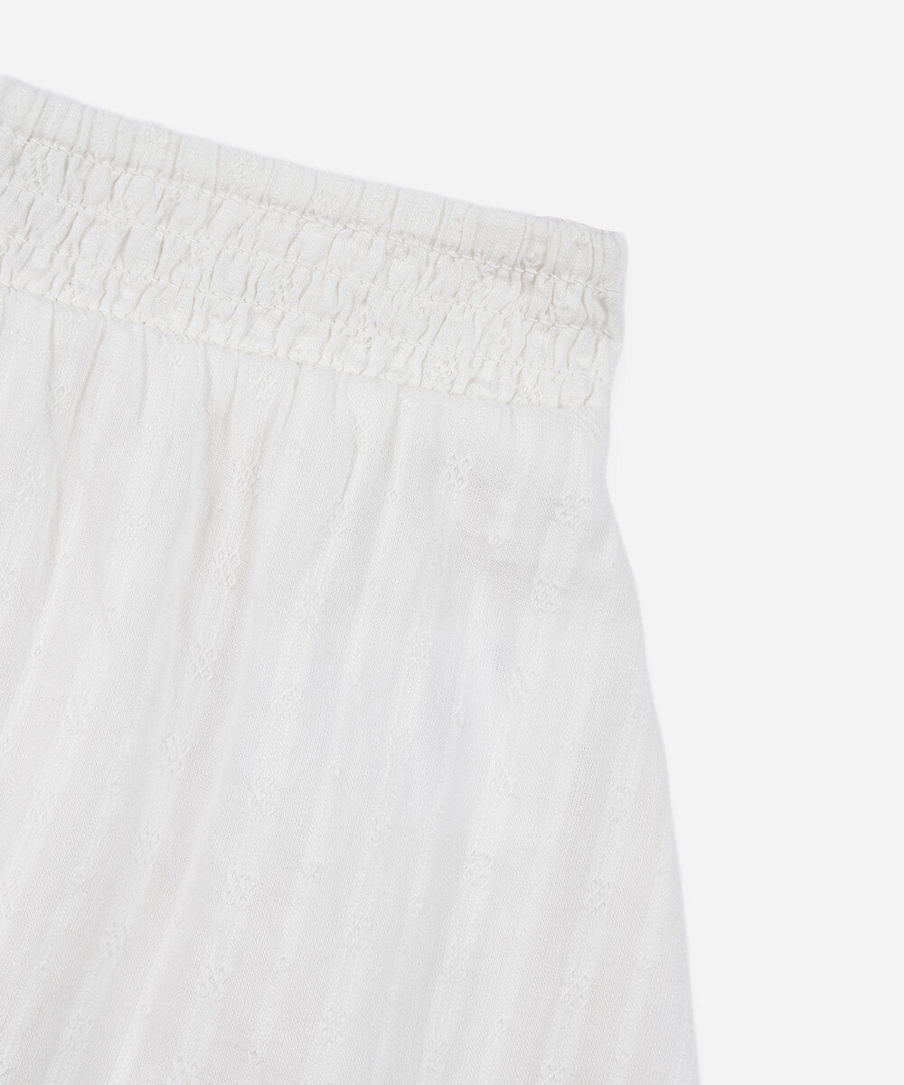 conjunto infantil com laços e lastex off white