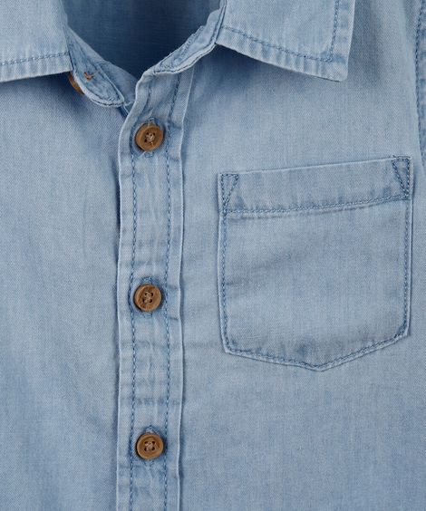 conjunto baby camisa e bermuda sarja azul