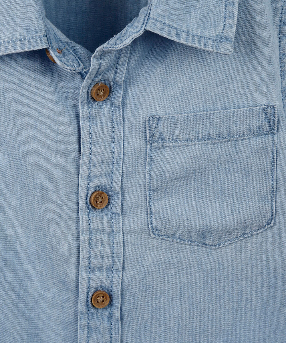 conjunto baby camisa e bermuda sarja azul