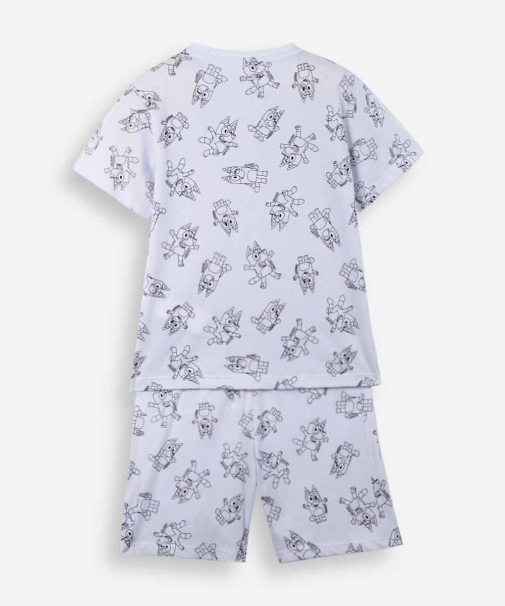 pijama infantil bluey full colorir off white