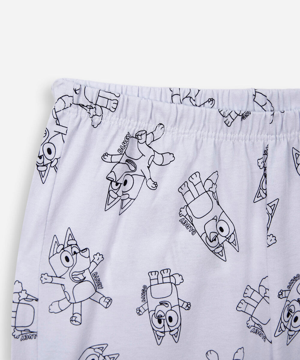 pijama infantil bluey full colorir off white