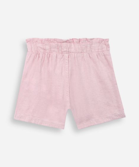 short infantil bolsos frontais rosa