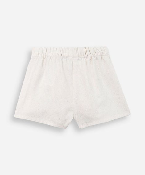 short saia infantil transpasse e amarração bege