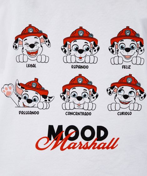 camiseta infantil  de algodão mood marshall off white