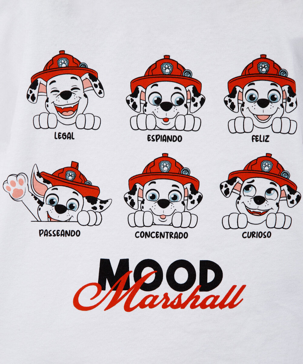 camiseta infantil  de algodão mood marshall off white