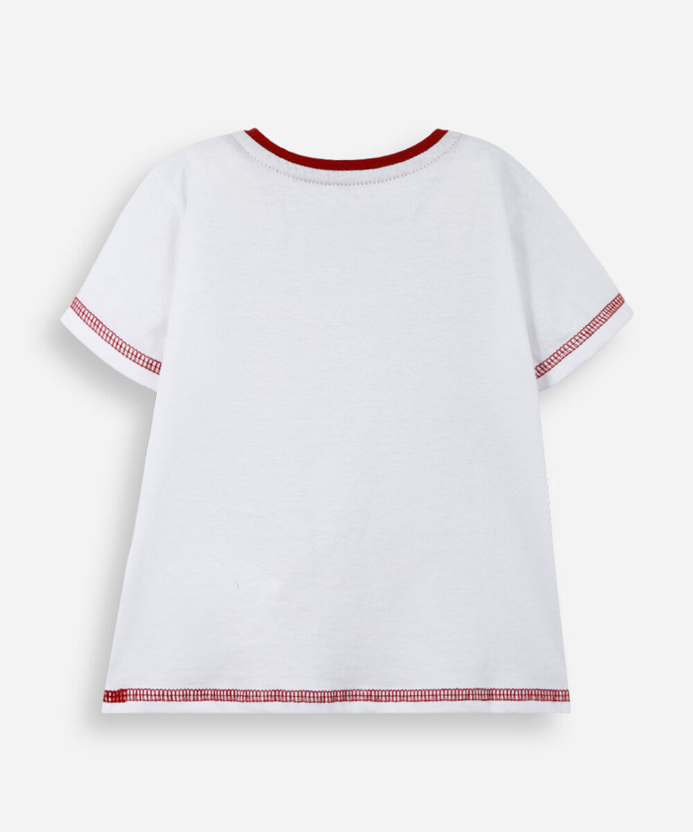 camiseta infantil  de algodão mood marshall off white