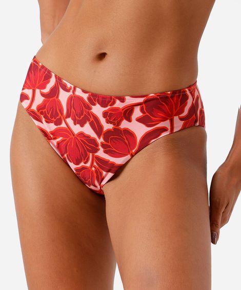 calcinha biquíni hot pants estampa floral rosa