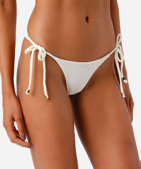 calcinha biquíni lacinho miçangas off white
