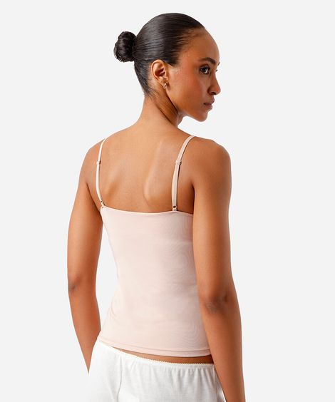 regata básica feminina com bojo bege