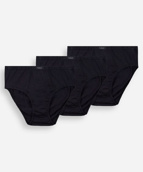 kit de 3 cuecas masculina em algodão preto