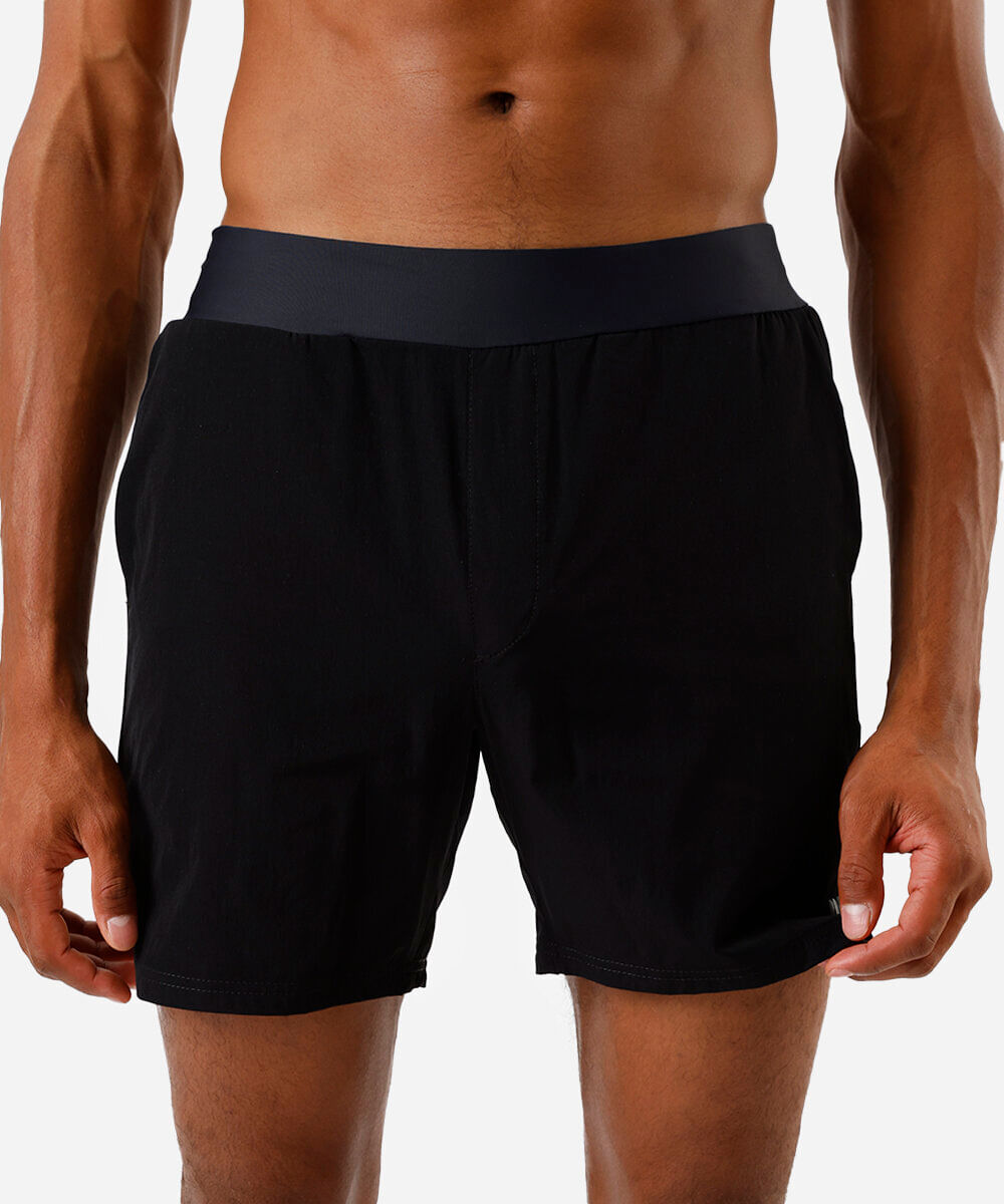 bermuda esportiva cós elástico preto
