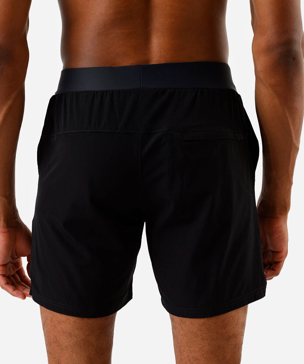 bermuda esportiva cós elástico preto