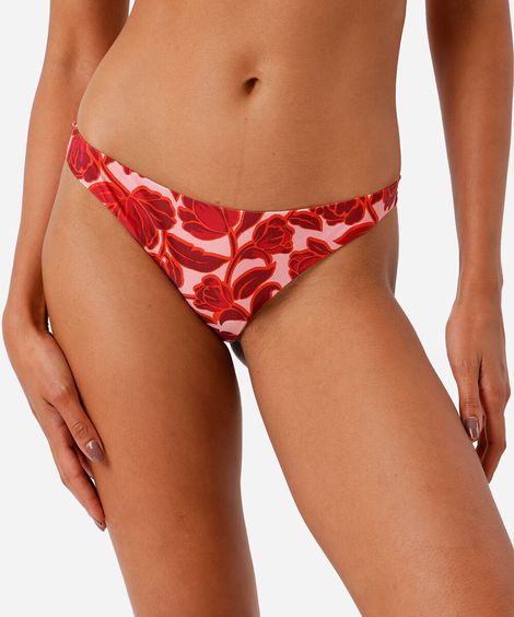 calcinha biquíni fio duplo estampa floral rosa