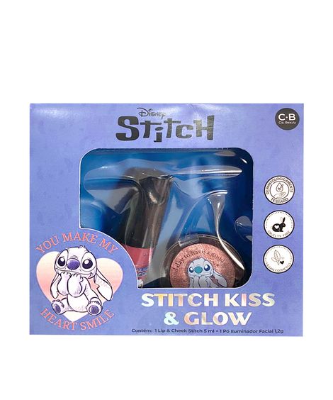 kit cia beauty de iluminador em pó e gloss labial lip cheek stitch