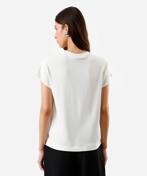 blusa feminina de viscose com botões off white