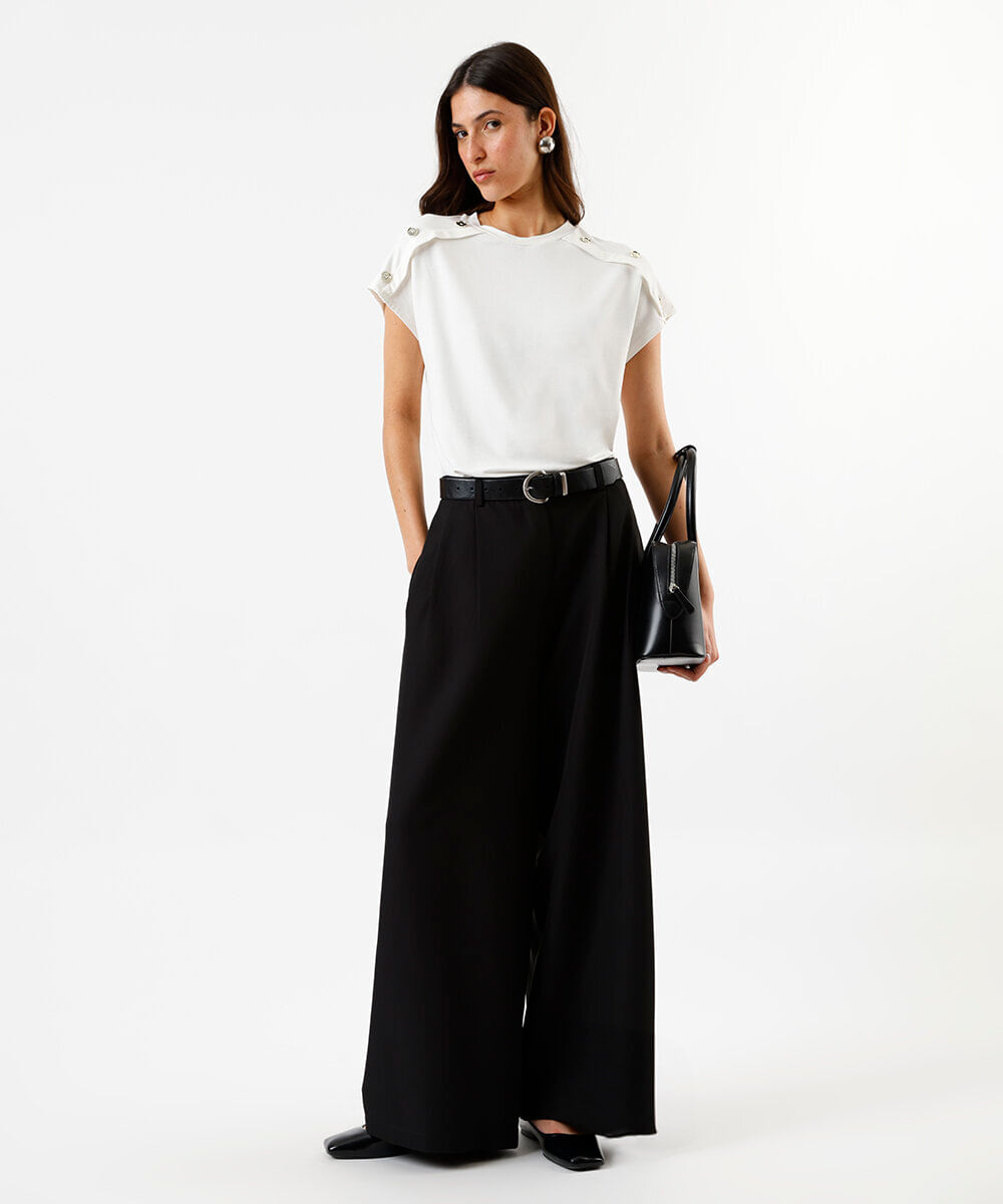 blusa feminina de viscose com botões off white