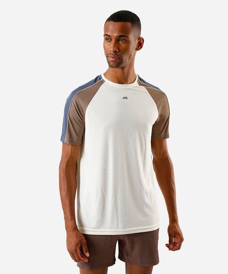 camiseta masculina raglan vintage off white