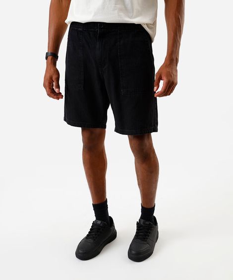 bermuda jogger relaxed masculina preta
