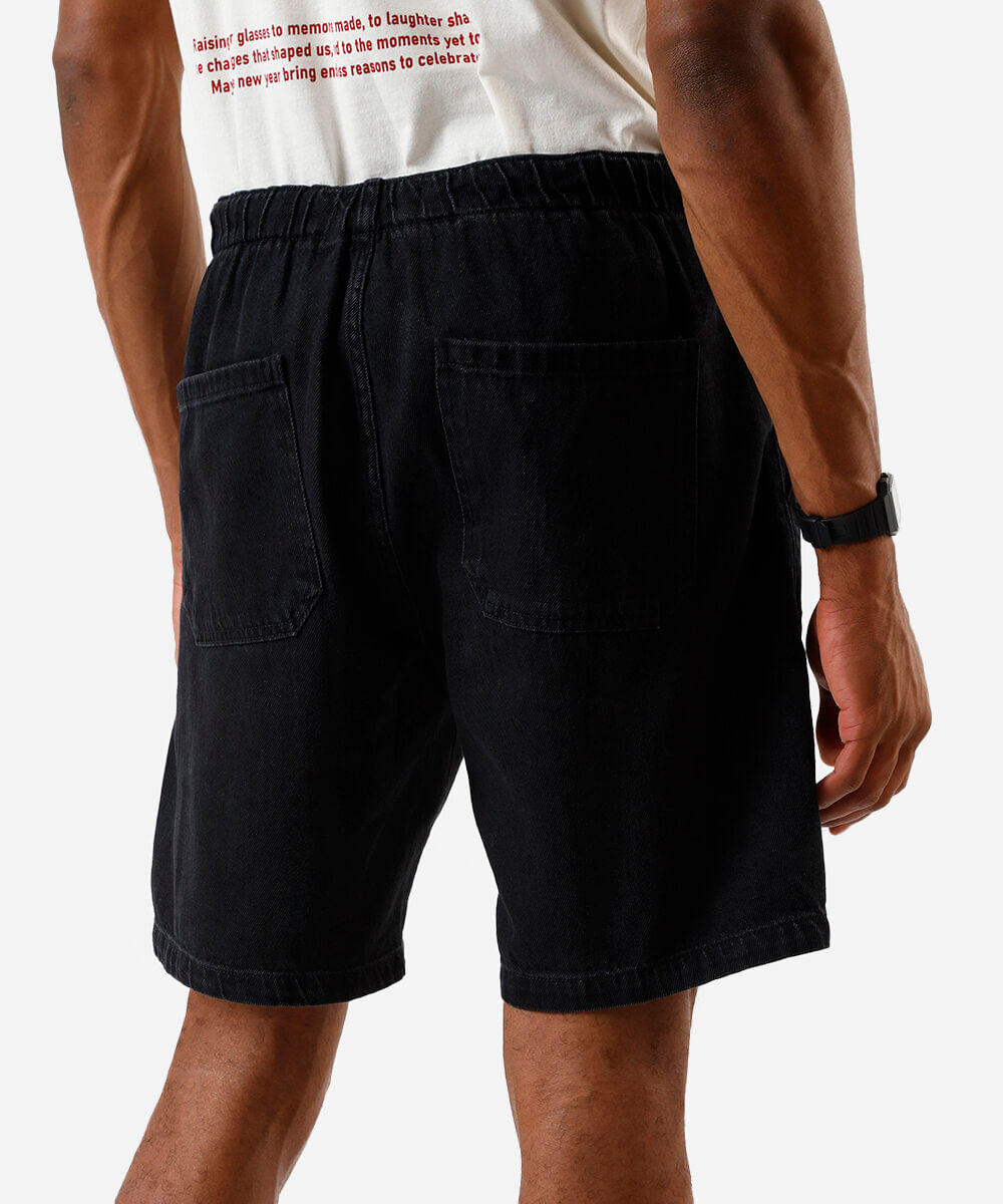 bermuda jogger relaxed masculina preta