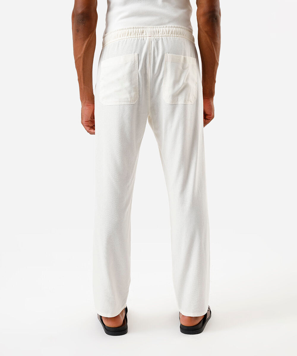 calça jogger masculina com linho off white