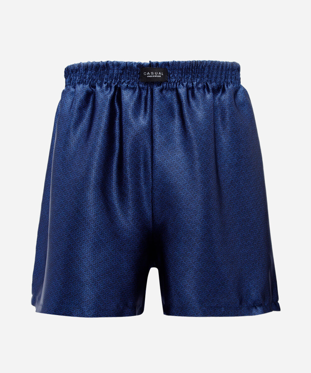 cueca samba canção masculina estampada acetinada azul