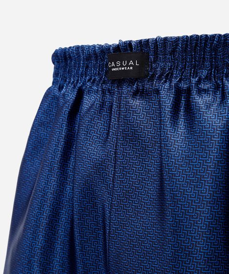 cueca samba canção masculina estampada acetinada azul
