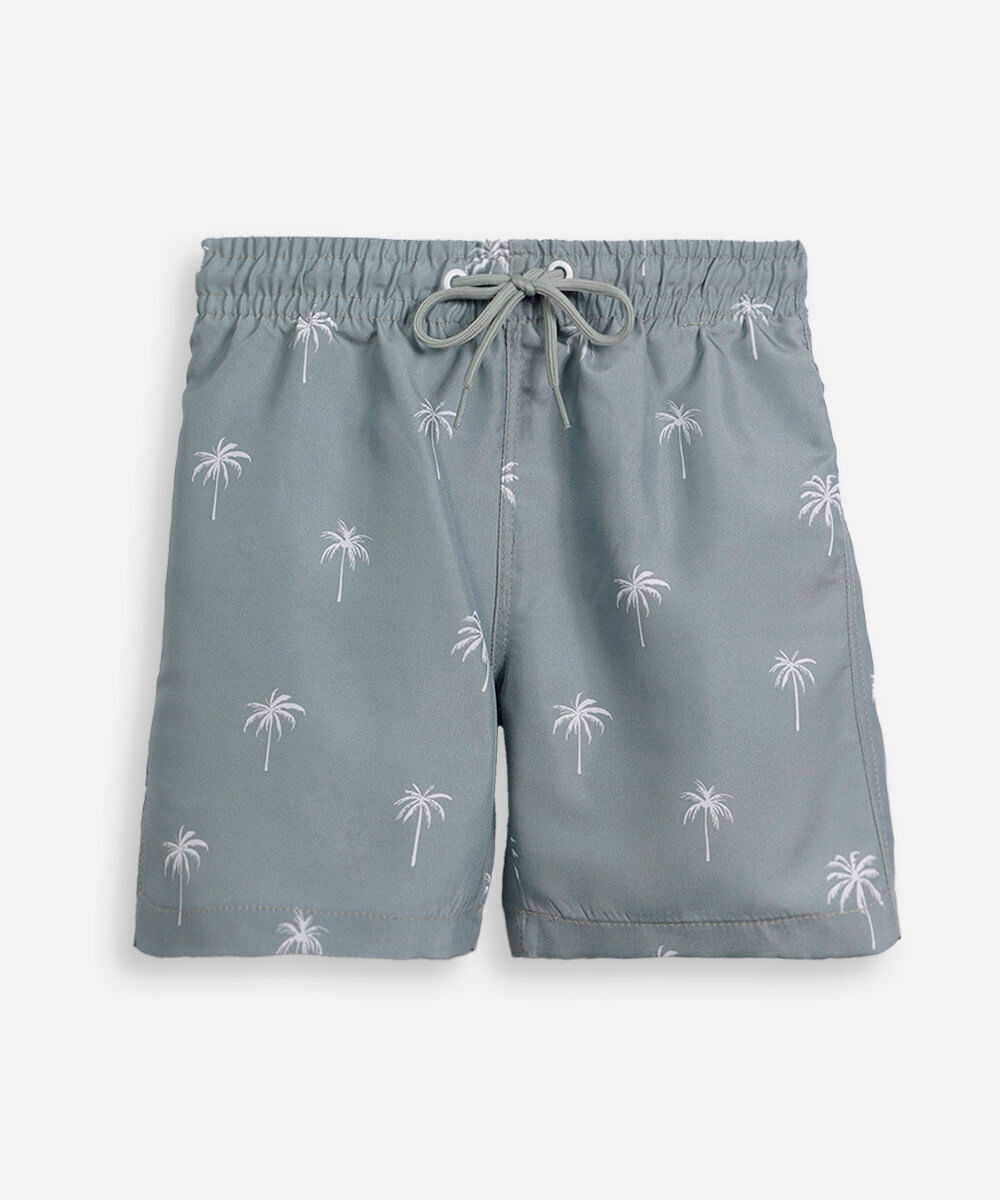 short boardshort infantil coqueiros verde