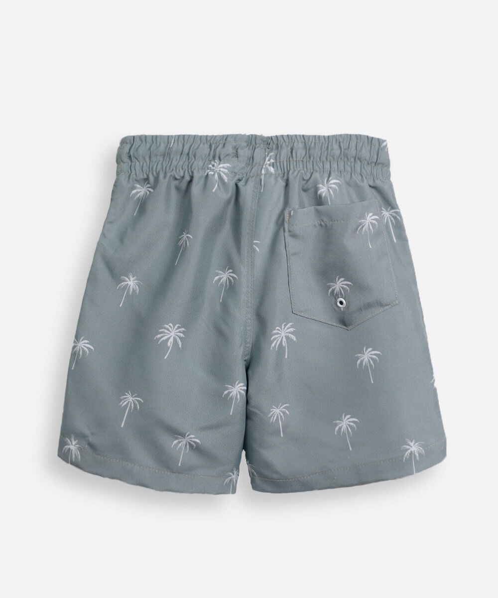short boardshort infantil coqueiros verde