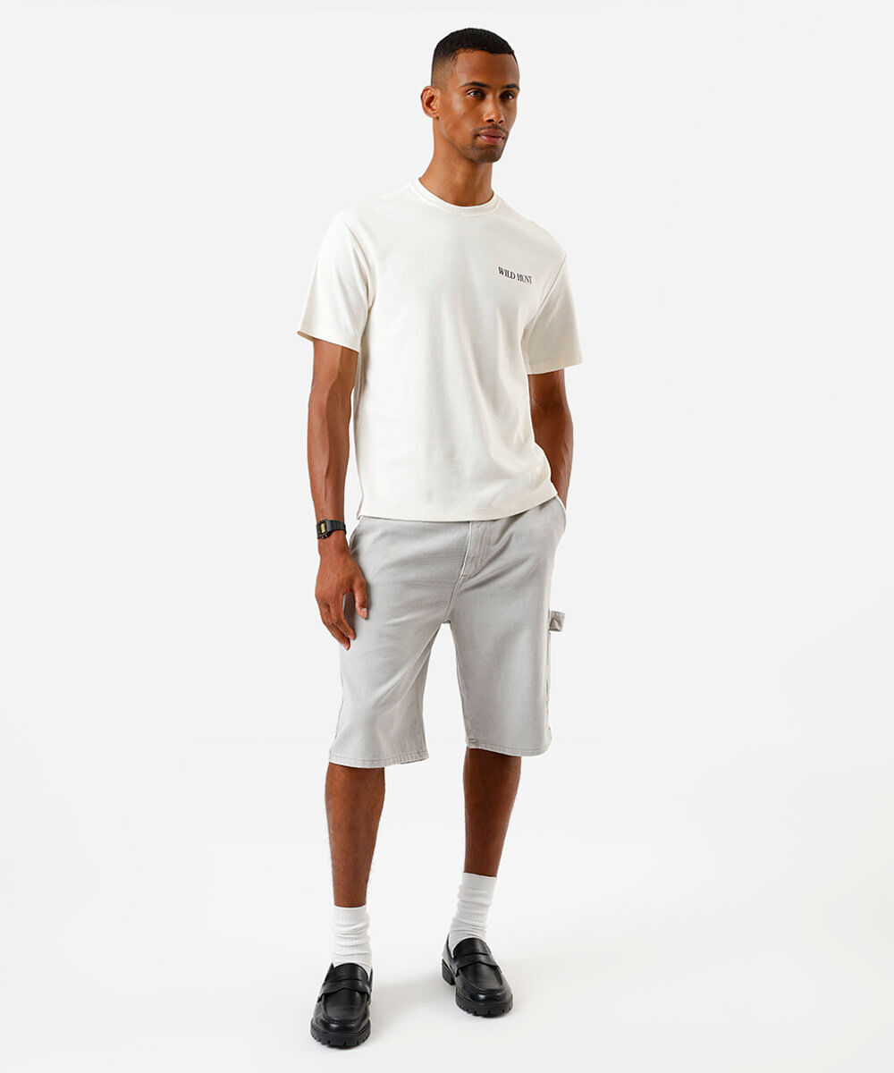 camiseta masculina relaxed fit tiger power off white