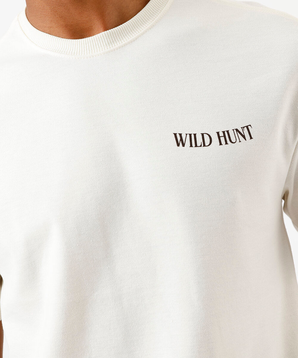 camiseta masculina relaxed fit tiger power off white