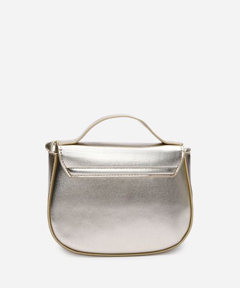 bolsa transversal infantil metalizada dourada