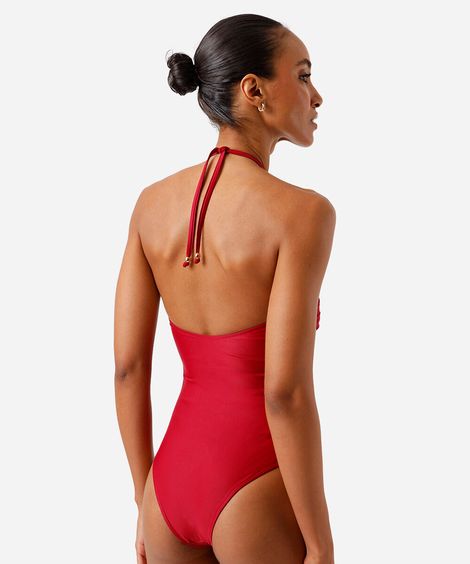 maiô feminino franzido vinho