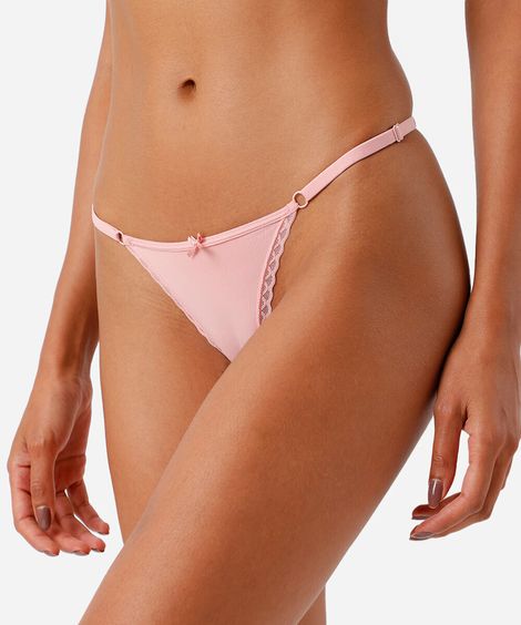 kit de 3 calcinhas string com renda colorido