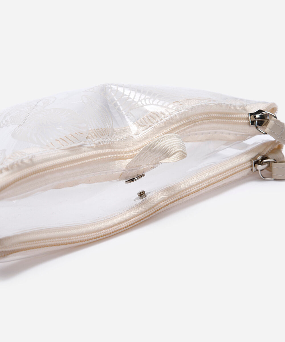necessaire bolso duplo concha off white