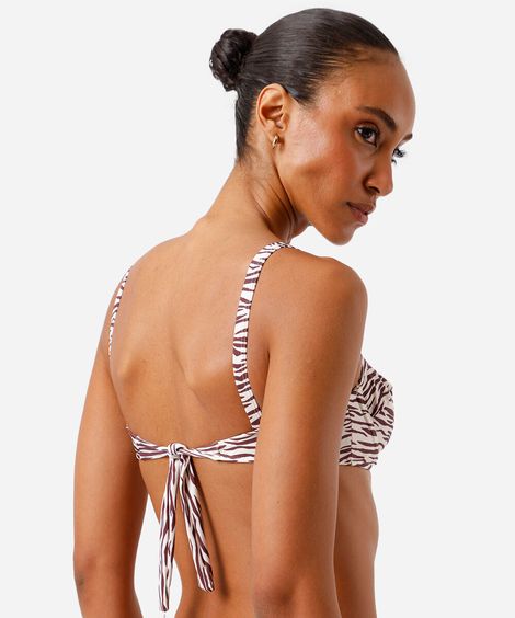 biquíni top balconet feminino animal print marrom