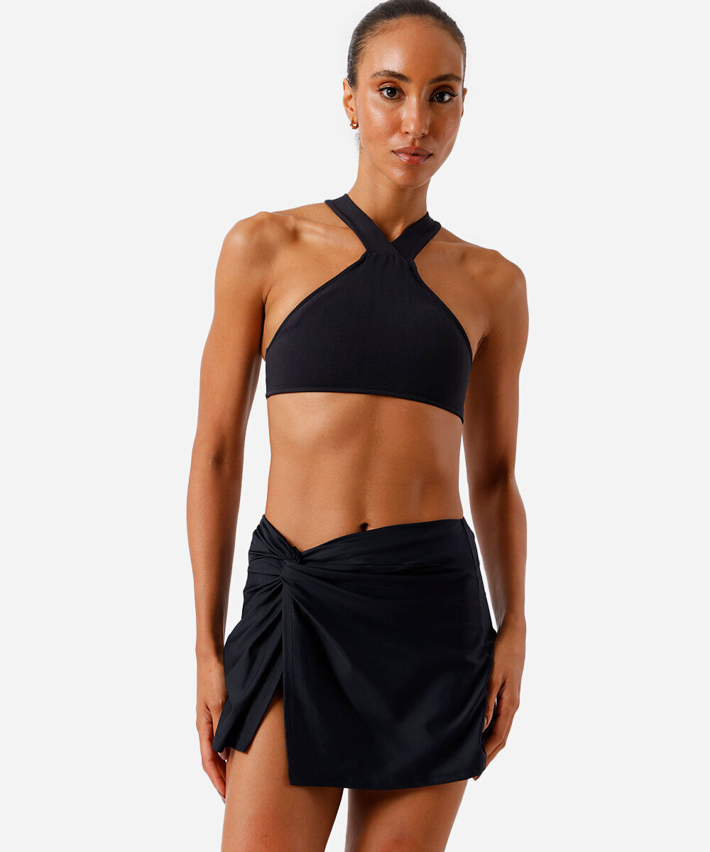 saia saída de praia pareô feminina preta