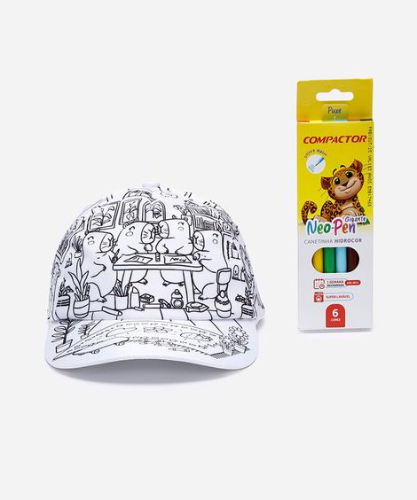 boné infantil capivara colorir branco