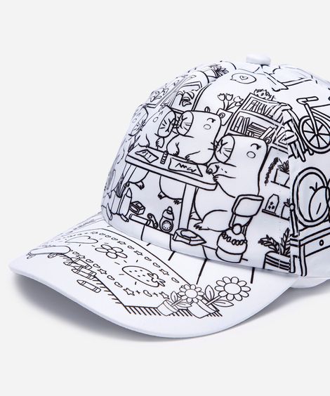 boné infantil capivara colorir branco