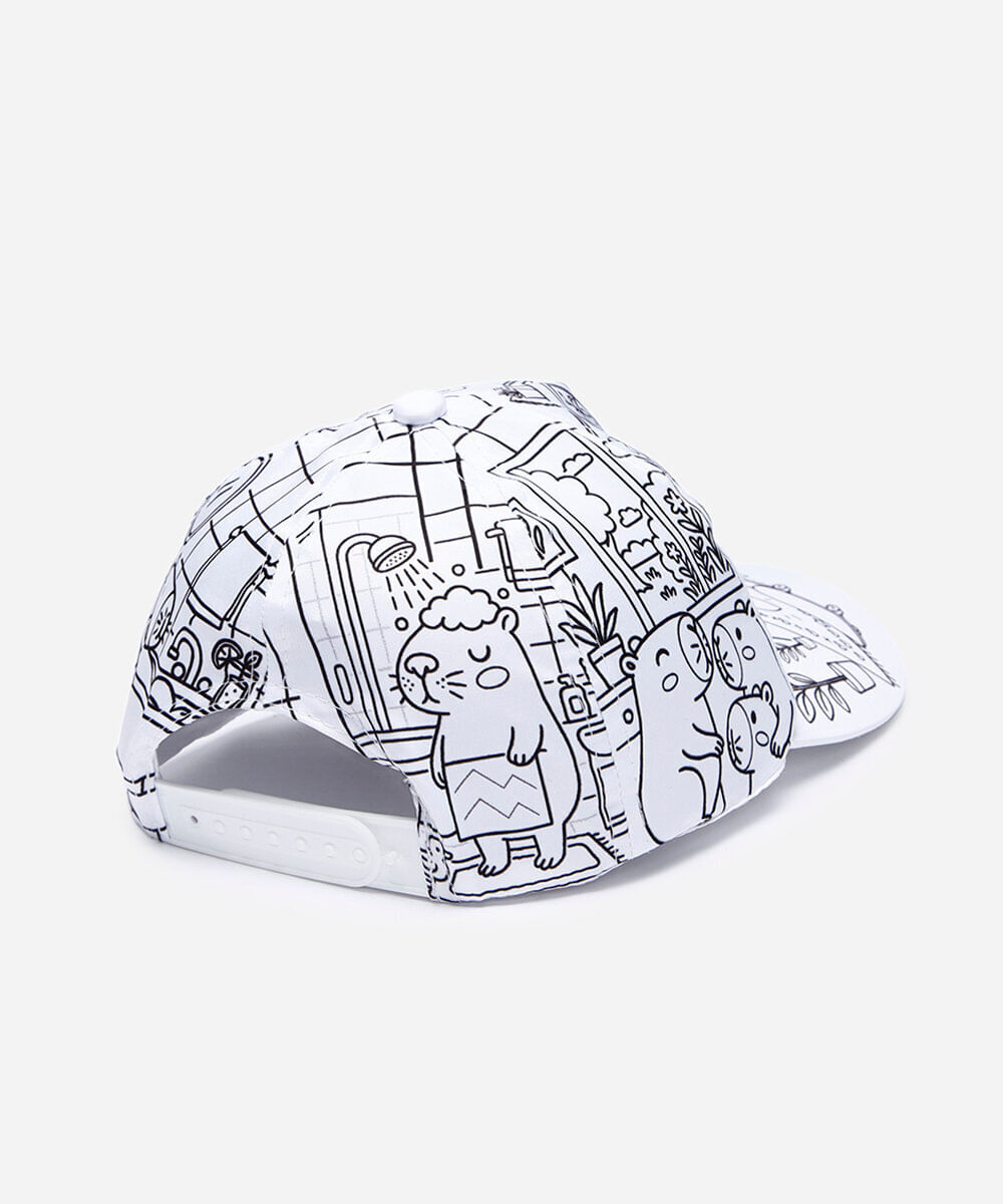 boné infantil capivara colorir branco