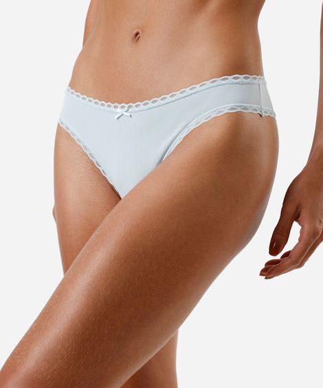 kit de 3 calcinhas biquíni com renda colorido