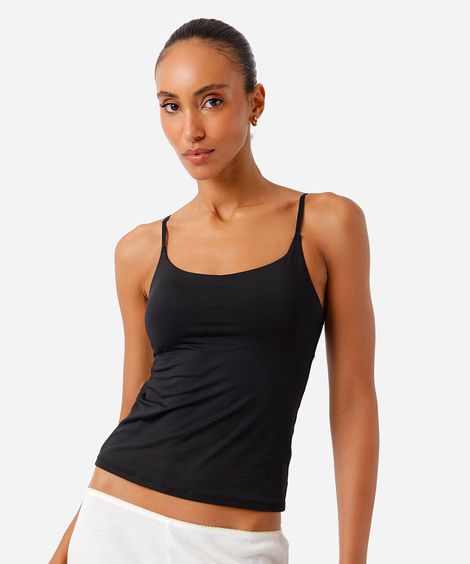 regata básica feminina com bojo preto