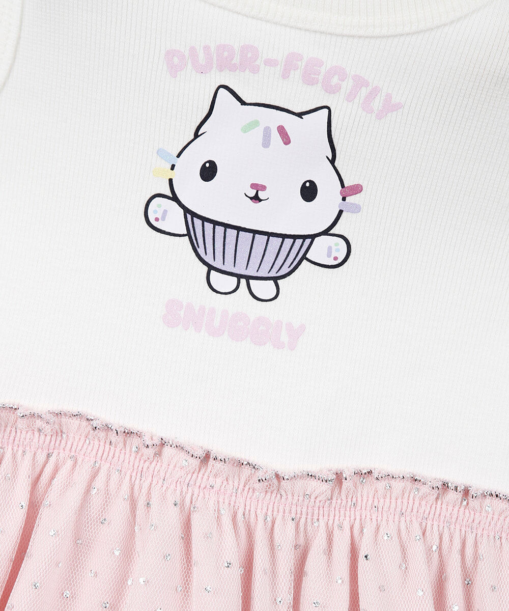 vestido infantil tule gabby off white