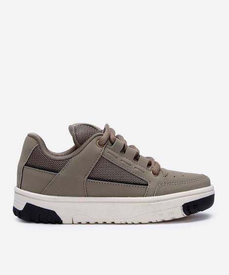 tenis infantil cano baixo casual cinza