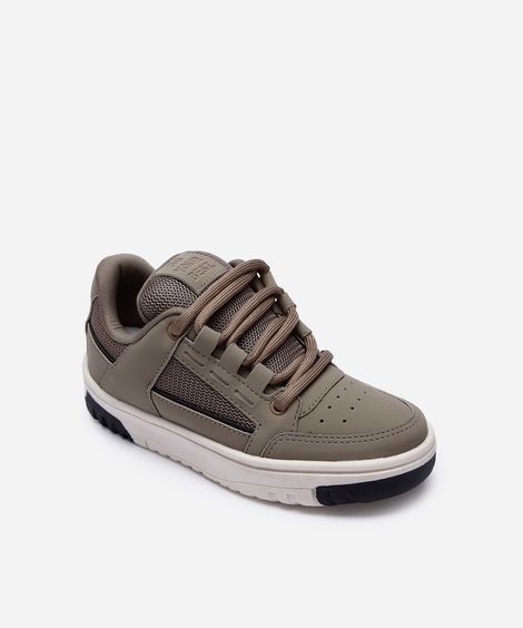 tenis infantil cano baixo casual cinza