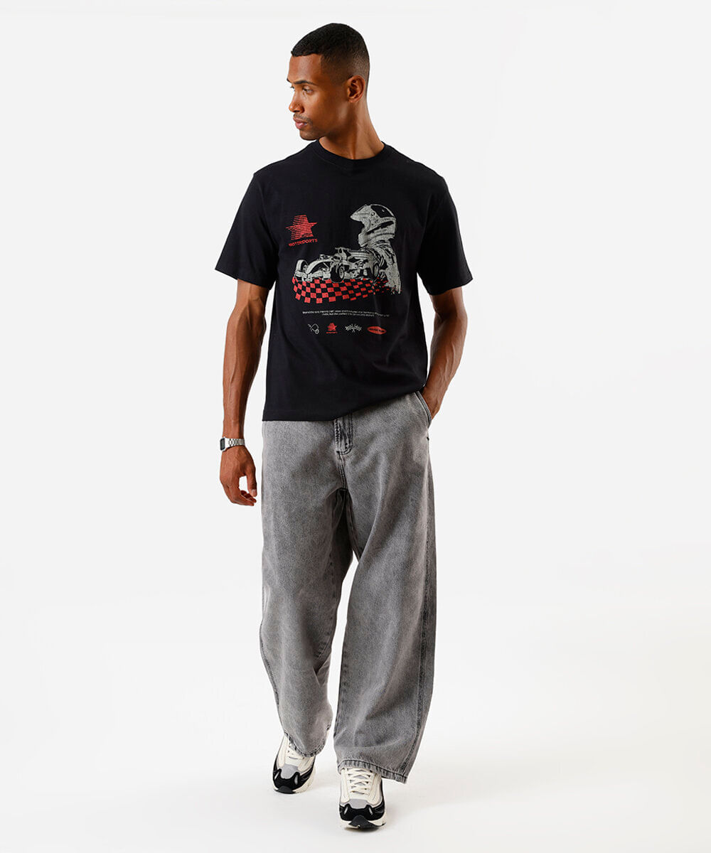 camiseta relaxed fit masculina f1 mônaco preta